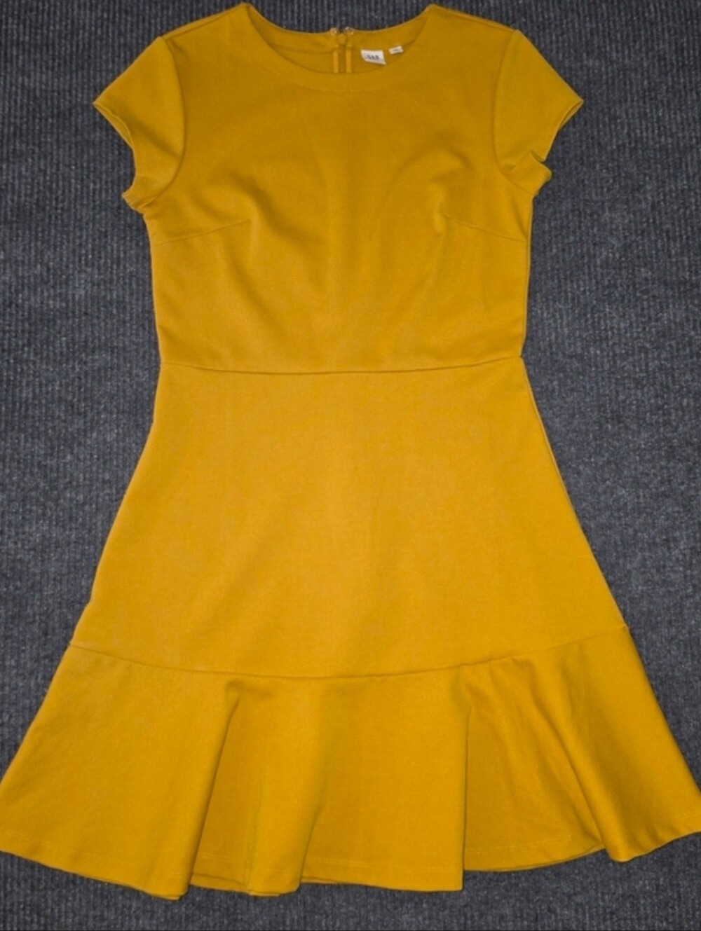 GAP Mustard Yellow Fit & Flare Mini Dress - Picture 5 of 8